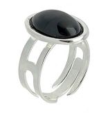 Anel ajustável folheado a ouro, contendo cabochão Cód.: AN0430 P