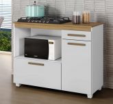 Balcao CookTop Cronus 120 4 Bocas com Tampo com Recorte 53,5 x 35 Branco Arte Moveis