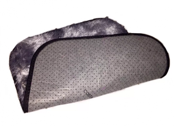Tapete De Porta Cinza Mesclado Peludo 0,50cm x 0,59cm Promoção