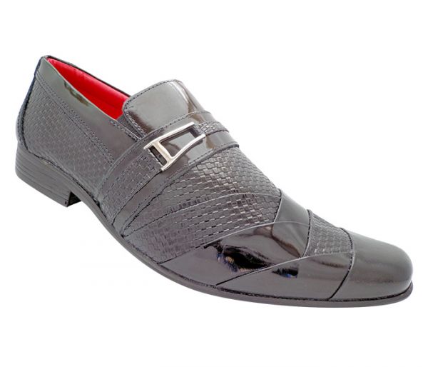 Sapato Social HiperFlex Couro Verniz Preto MOD:13099