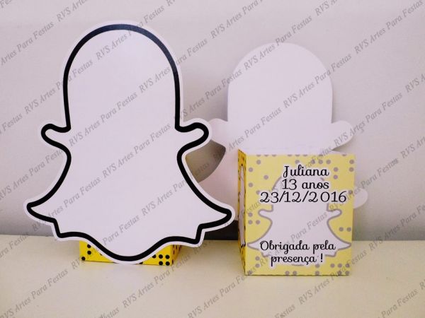 10 Centros de mesa - tema rede sociais - Snapchat
