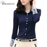 Blusa Feminina Chiffon Manga Longa De Alta Qualidade Uninice