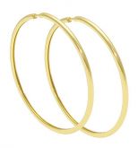 Brinco de argola tubular fino folheado a ouro - BS2410