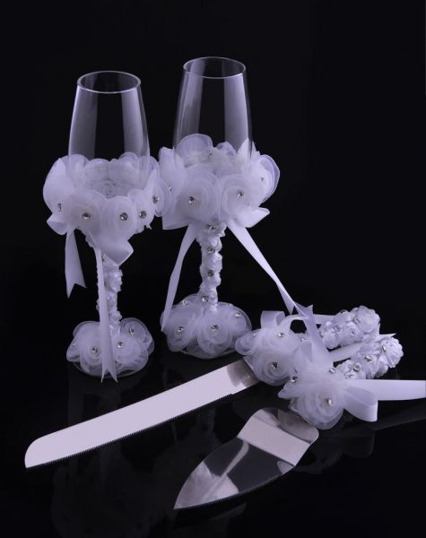 Kit Taças e Facas Casamento