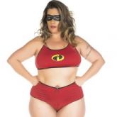 Mini Fantasia Plus Size Mulher Incrivel Pimenta Sexy