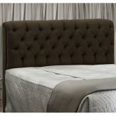 Cabeceira Solteiro Paris 90 Veludo Chocolate 1702 SR Cabec