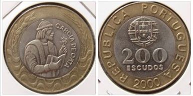 Moeda Bimetálica de 200 Escudos, Portugal