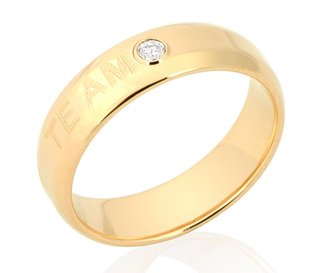 Ref 511523 Aliança Rommanel TE AMO Com Zircônia