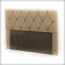 Cabeceira Casal Bia 140 Veludo Suede Bege SR Cabec