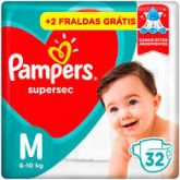 FRALDAS PAMPERS SUPERSEC M-6-10KG C/32
