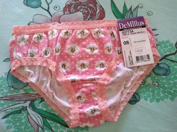 Calcinha Infantil Rosa Frutily - 08 anos