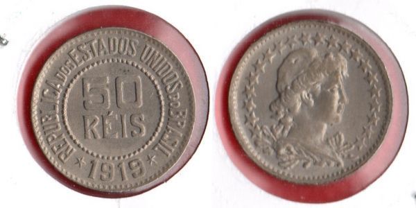 V064-6 - 50 Réis 1919 -Tiragem 2.556.000 - S/FC IMPECÁVEL