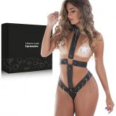 Conjunto Sensual Attractive em Couro