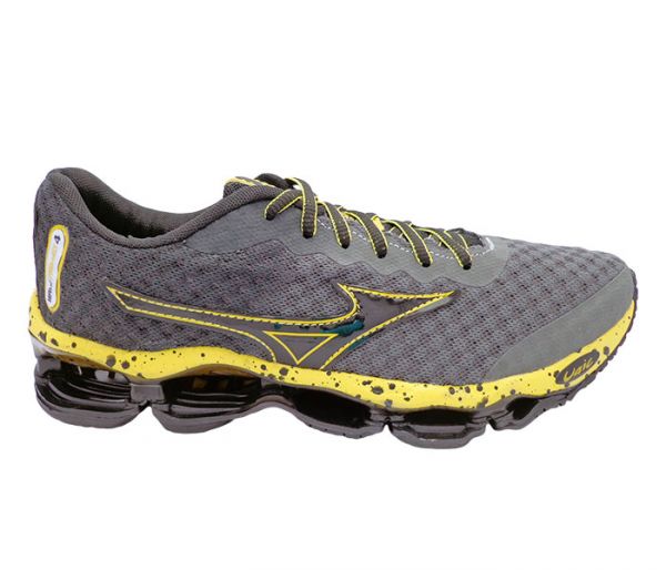 Tênis Mizuno Wave Prophecy 4 Grafite e Amarelo ( replica )