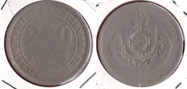 V019-2 - 200 Reis 1876  - ESCASSA