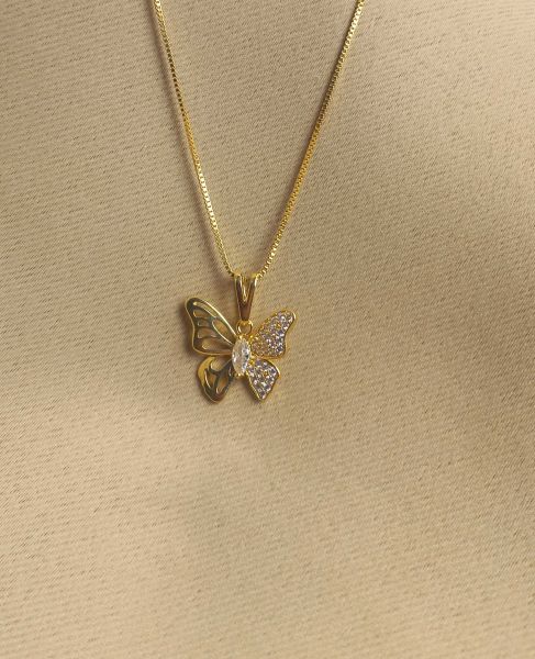 Corrente com pingente de borboleta CP01203