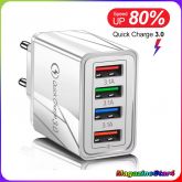 Carregador Rápido 40w 4 Portas USB Fonte Inteligente Entrada Multiporta Para Celular Universal