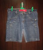 Bermuda Jeans Feminina Azul Indigo Tharog Tam. GG
