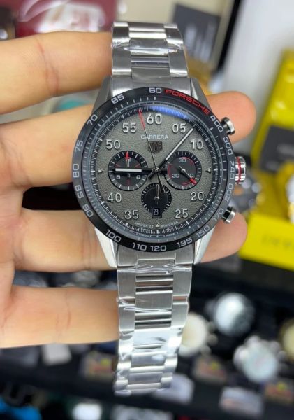 TAG H. CARRERA PORSCHE VERMELHO CLONE AAA+ CALIBRE 16 45MM - A PROVA DÁGUA 10ATM
