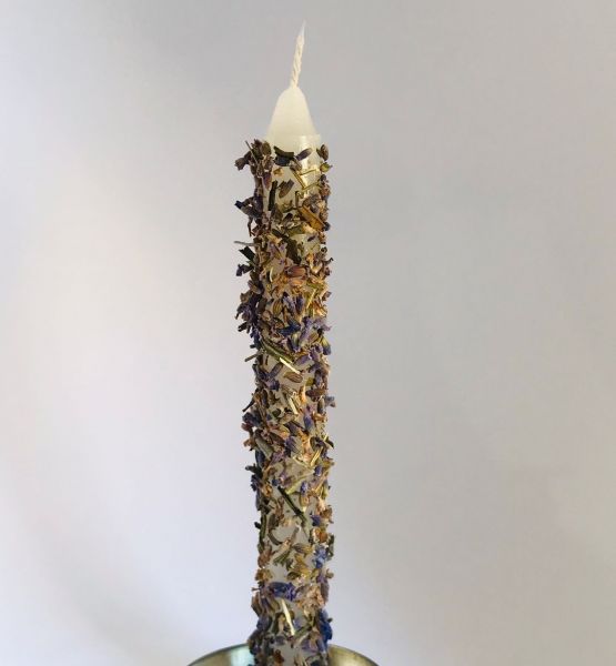 Vela Palito Imantada com Ervas - Lavanda