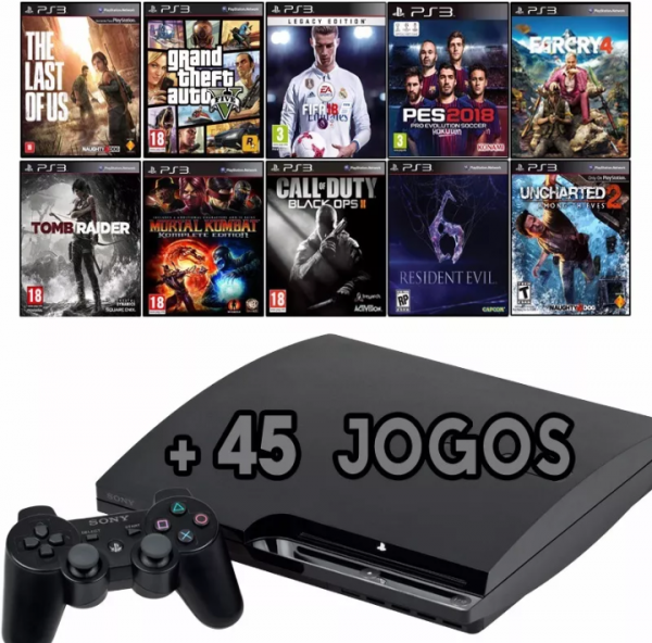 Playstation 3 PS3 + 45 jogos