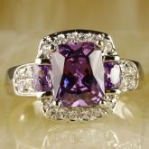 Joia De Luxo Ametista Prata Deslumbrante Fina E Elegante