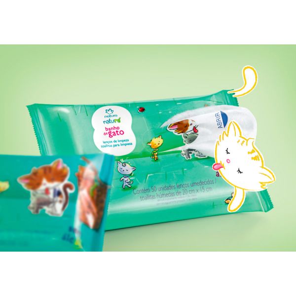 Banho de Gato Lenços de Limpeza Naturé