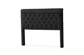 Cabeceira Casal Capri 140 Veludo Suede Preto SR Cabec