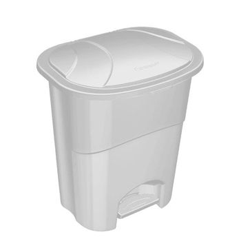 REF.485- LIXEIRA C/PEDAL 40 LITROS BRANCA
