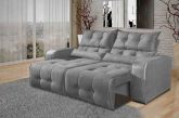 Estofado Retratil Reclinavel Minas 200 2x100 Veludo Suede Cinza 508 Decorar