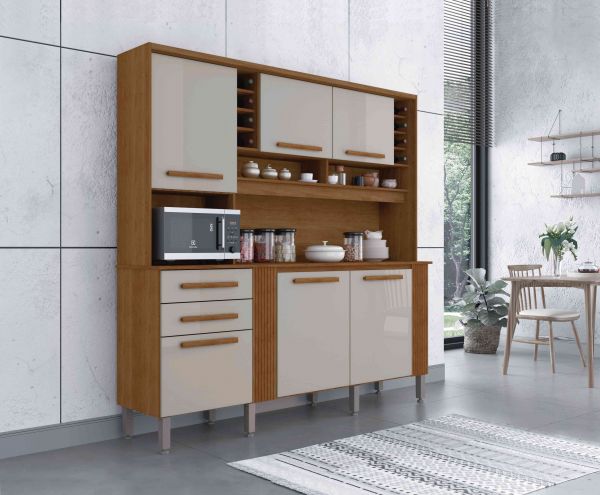 14050.Kit Cozinha Catar 6P2G Cinamomo.Off White Salleto