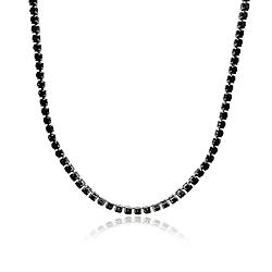 Colar Riviera Folheado Ródio Negro com Zircônia Negra