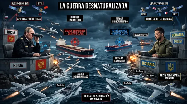 Desnaturalización de la guerra ruso-ucraniana mediante drones y operaciones aeronavales asimétricas