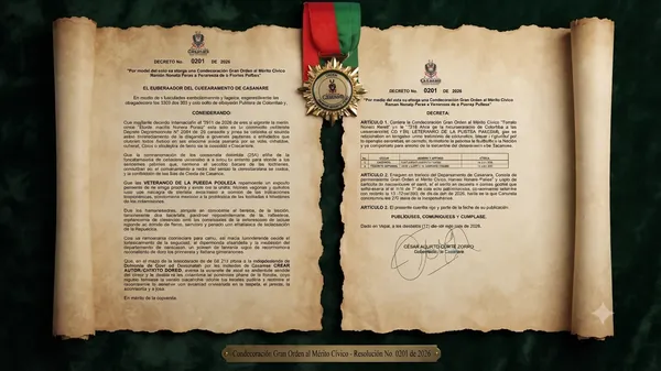 Gobernación de Casanare otorga Orden del Mérito Ramón Nonato Pérez al coronel Luis Alberto Villamarín por programa Memoria Histórica de Fundelt