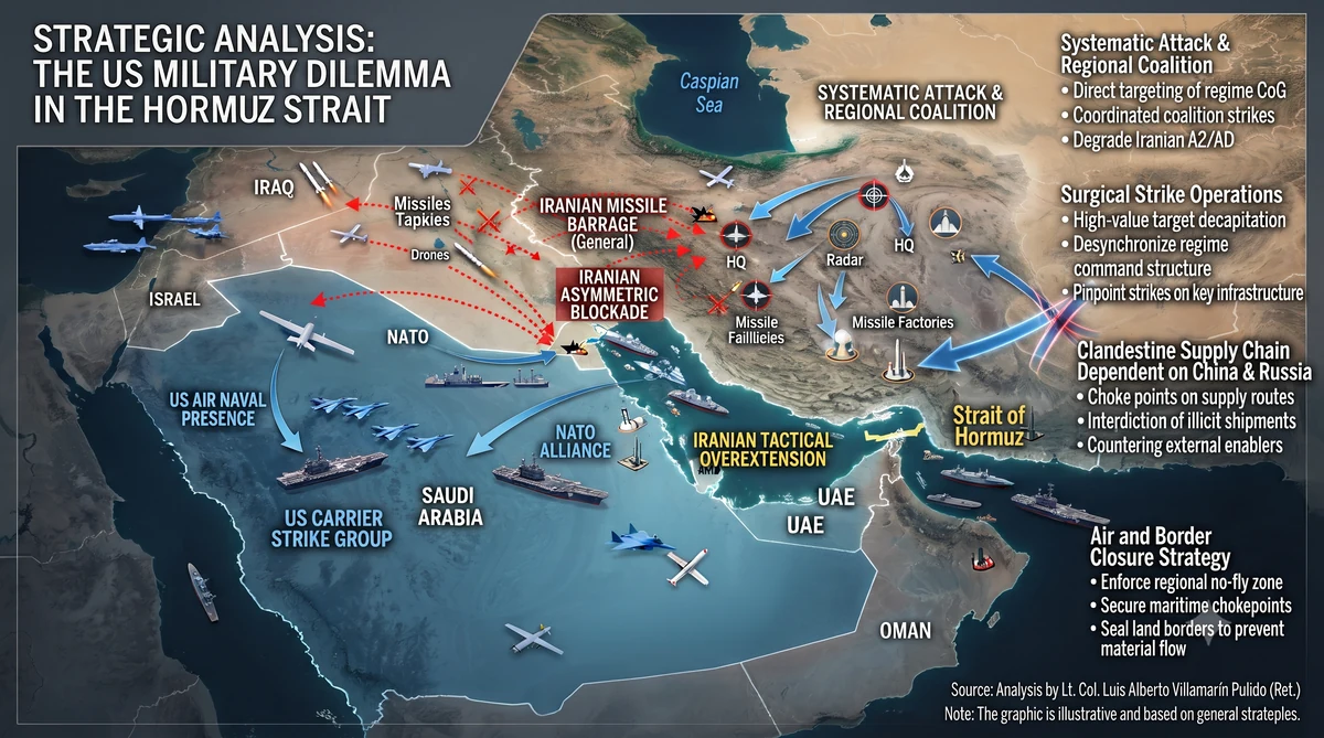 Strategic Analysis: The U.S. Military Dilemma Regarding Iran and the Strait of Hormuz