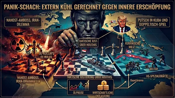 Geopolitisches Schachspiel der Panik in Donald Trumps ehemals kalkuliertem Wahlkalkül durch eventuelle Militäroperationen