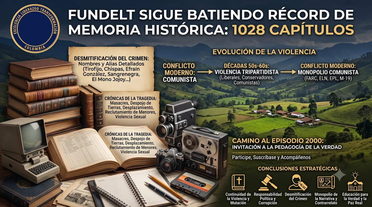 Persistente éxito académico de Fundelt: 1028 episodios continuos de Memoria Histórica del Conflicto Armado en Colombia