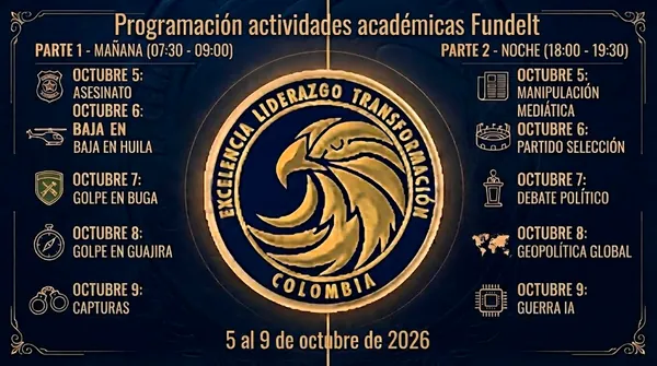 Programación de actividades académicas de Fundelt para la semana comprendida entre el 5 y el 9 de octubre de 2026