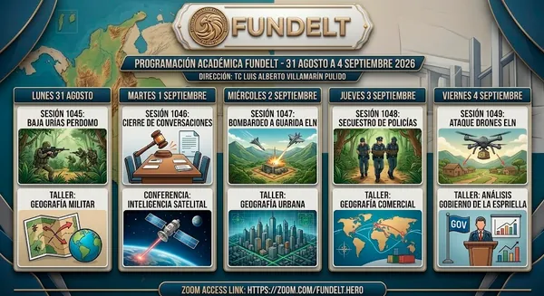      Programación de actividades académicas de Fundelt para la semana comprendida entre el 31 de agosto y el 4 de septiembre de 2026
