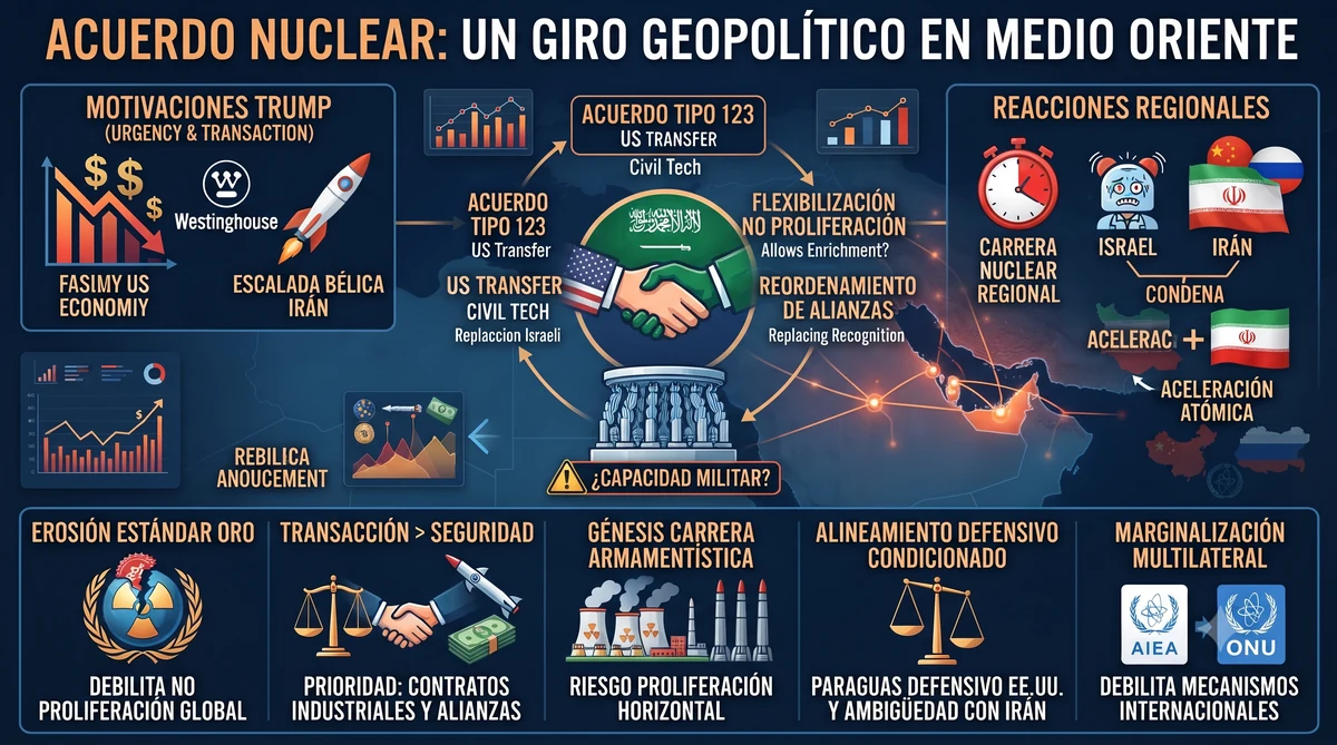 Acuerdo nuclear Estados Unidos-Arabia Saudita y reconfiguración geoestratégica del Medio Oriente