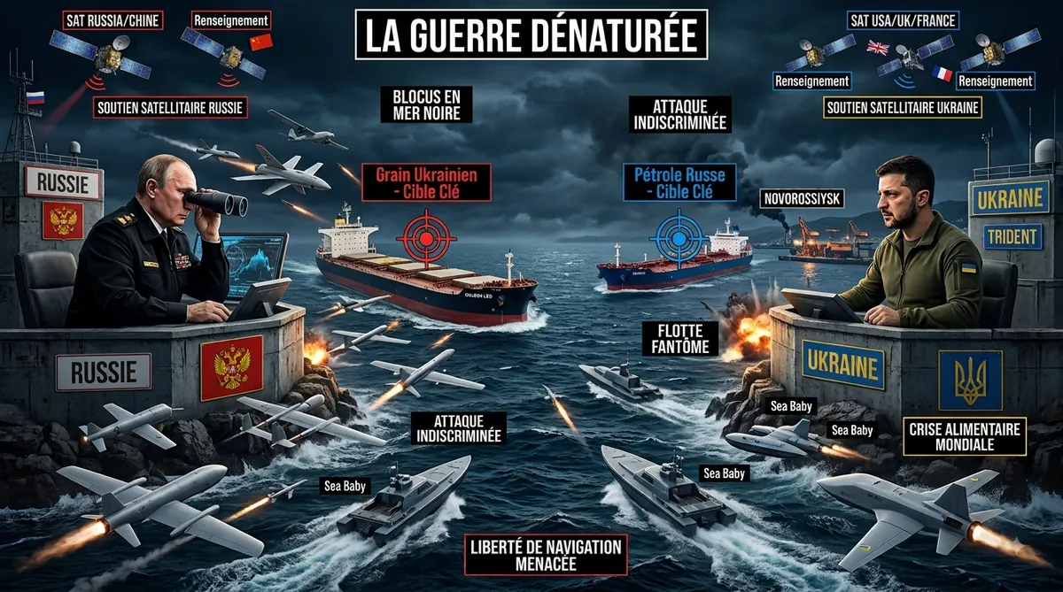 Dénaturation de la guerre russo-ukrainienne par les drones et la guerre maritime