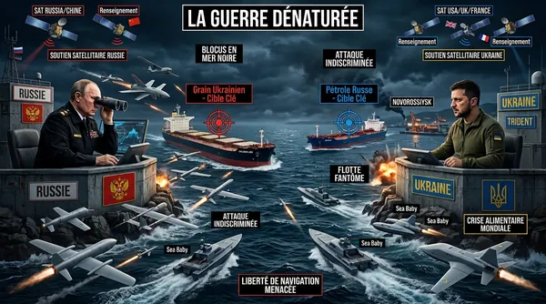 Dénaturation de la guerre russo-ukrainienne par les drones et la guerre maritime