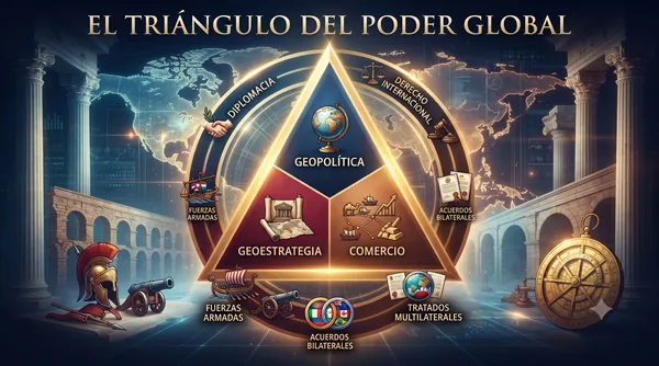 Triángulo del poder: geopolítica, geoestrategia y comercio
