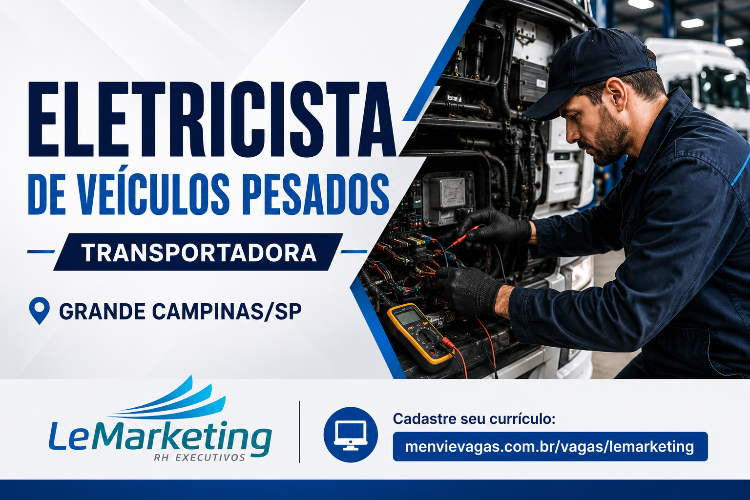 Eletricista de Veículos Pesados Transportadora | Grande Campinas/SP