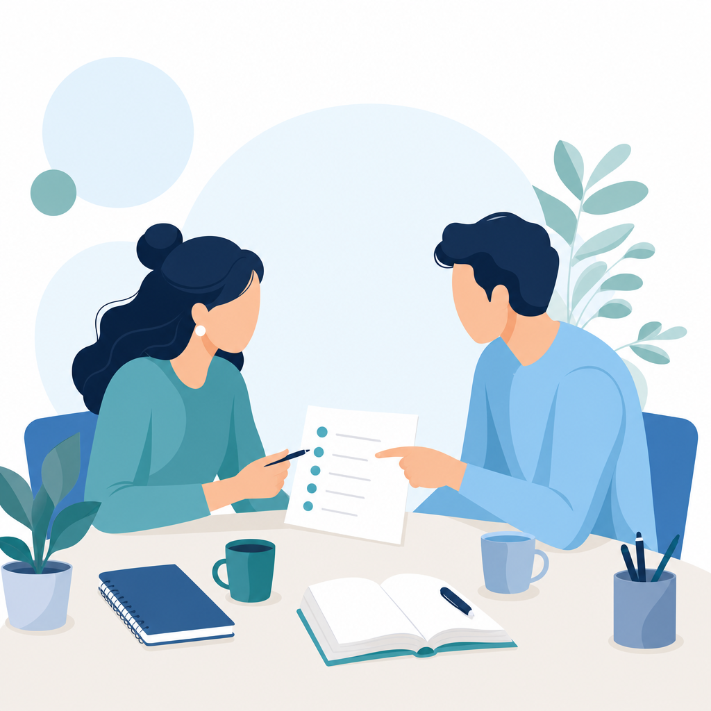 Compradores comparam opções de imóveis durante uma conversa