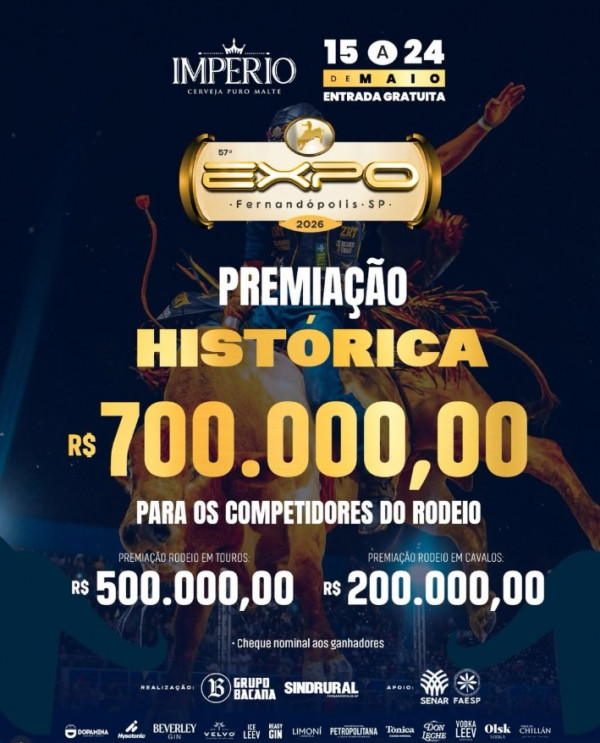 Expo 2026 tem premiação recorde: R$ 700 mil para o rodeio | OExtra.net
