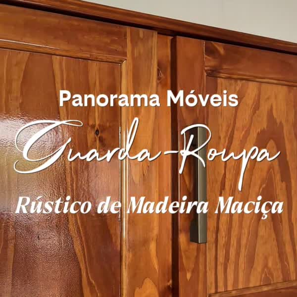 Guarda-Roupa Casal Rústico Madeira Maciça 10 Portas 3 Gavetas com Espelho Mogano - Panorama Móveis