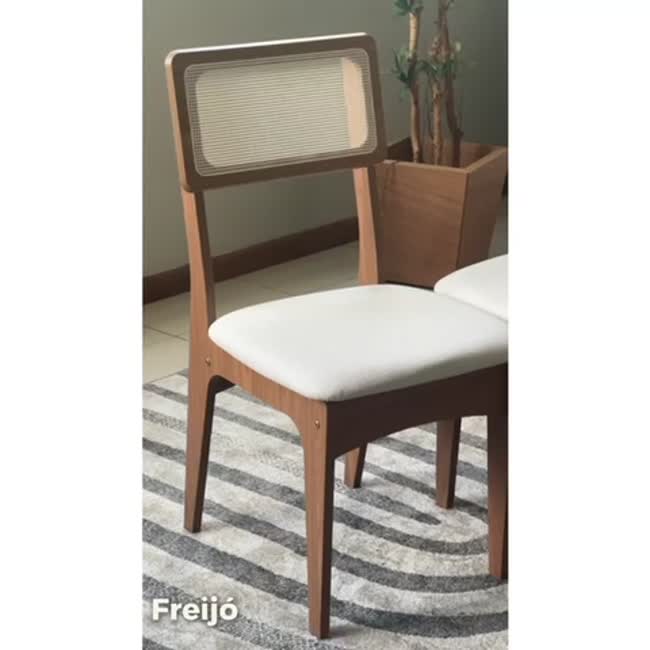 Kit 2 Cadeiras com 100% Mdf Freijó/Bege Claro J20 - Dalla Costa