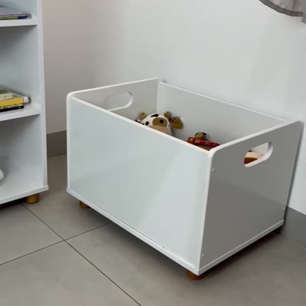 Caixa de Brinquedos Montessoriana Branco - Olivar Móveis