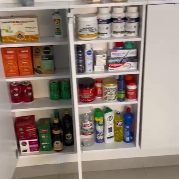 Armario Despensa Branco/Freijo Projemob